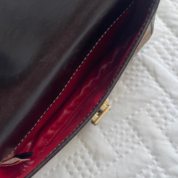 Dooney & Bourke Tan and Dark Brown Signature Wristlet - Picture 6 of 7